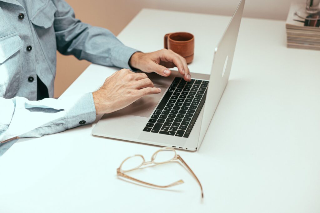 Person reviewing a copyright notice and preserving legal documents before responding.